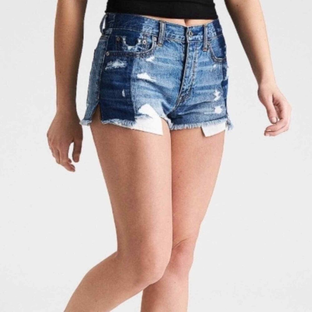 American Eagle AEO Vintage Hi-Rise Festival Button Fly Jean Shorts Size 10
